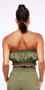 AMNESIA Frézia top - khaki