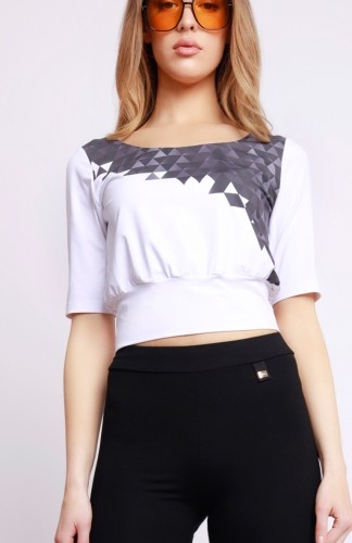 AMNESIA Tanita top - fehér-fekete