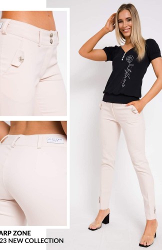 Warp Zone Helena gombos nadrág-fehér