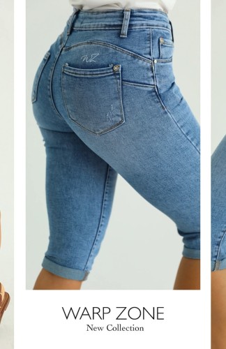 Warp Zone TULANA Farmernadrág-Capri