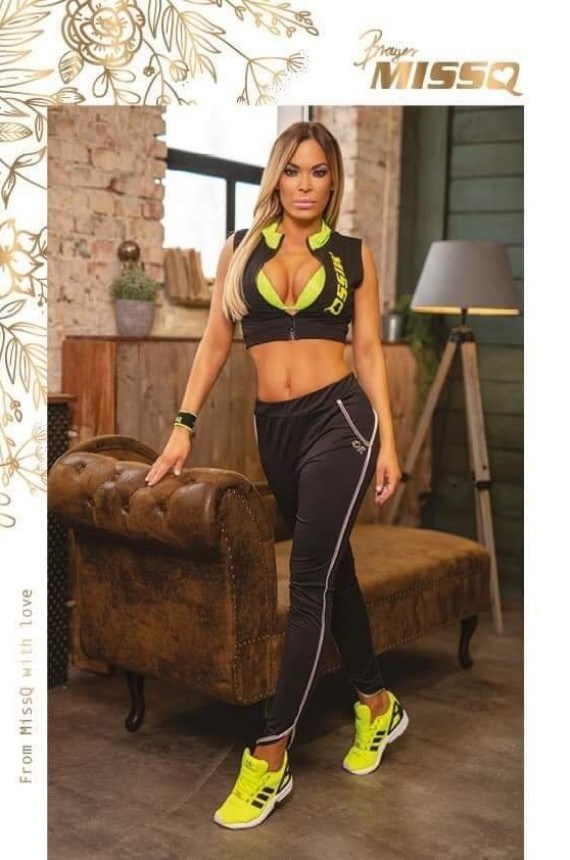 Missq E.libbi garnitúra neonzöld-fekete 