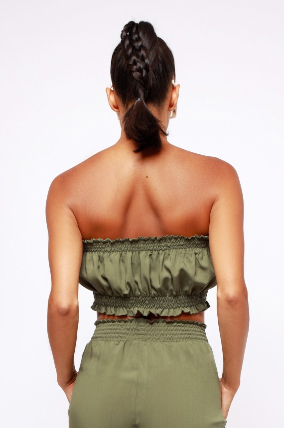 AMNESIA Frézia top - khaki