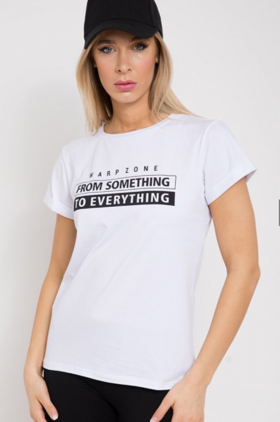 Everithyng kérek nyakú póló-fehér 