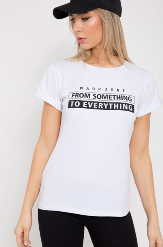 Everithyng kérek nyakú póló-fehér 