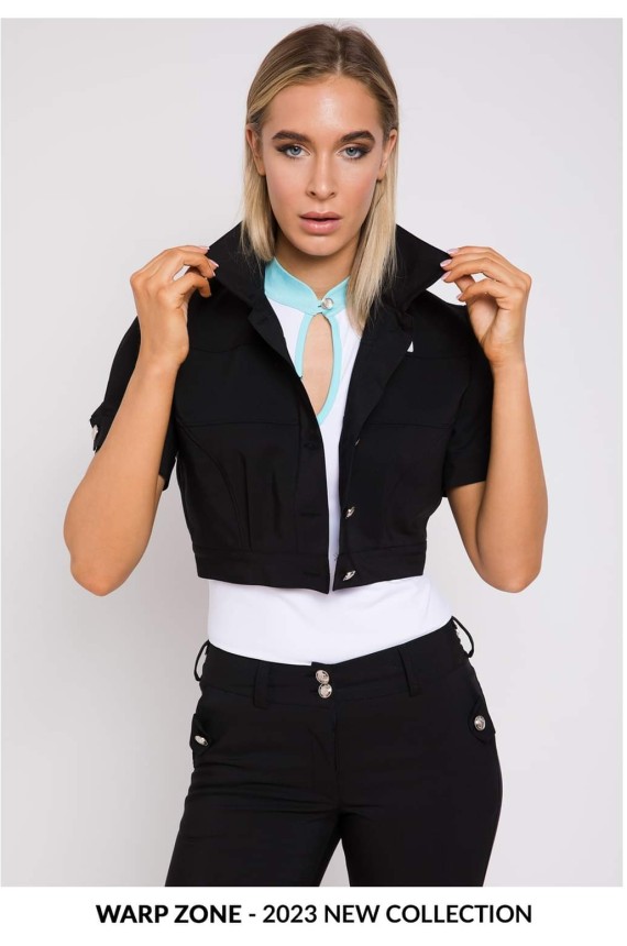 Warp Zone Olivia gombos vászon dzseki-fekete