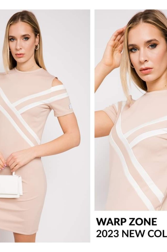 Warp Zone Ileana nyitott vállú ruha-bézs