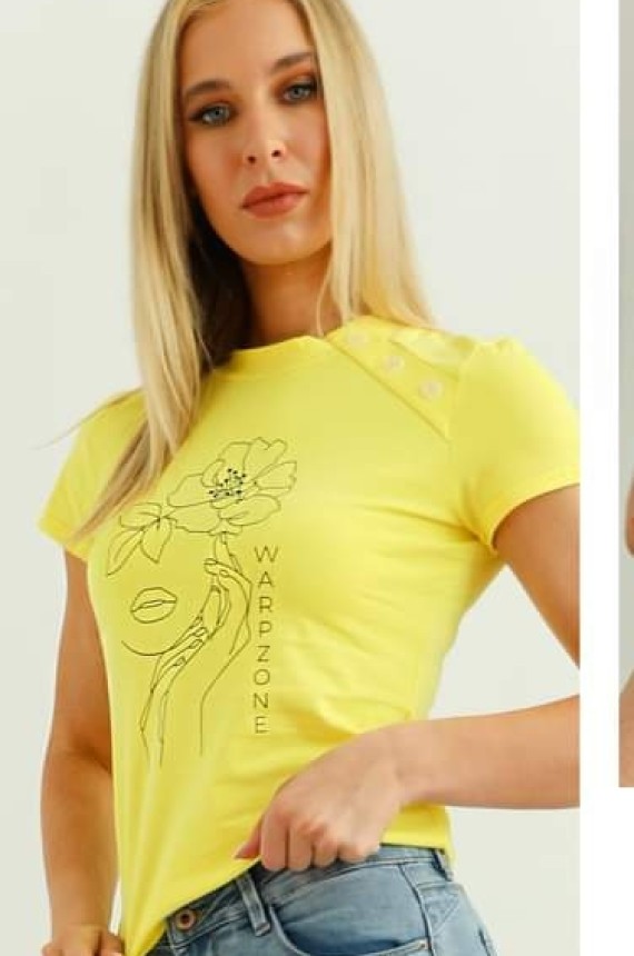 Warp Zone pamut felső-sárga