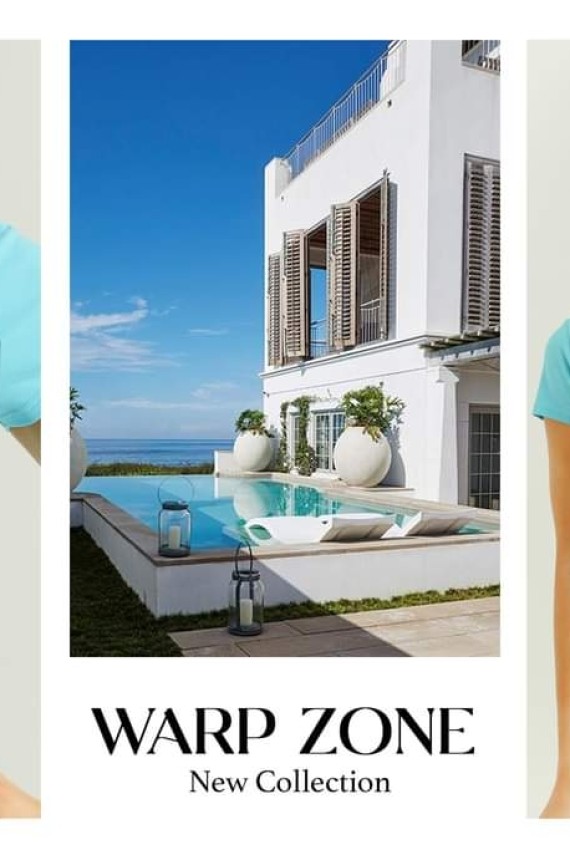 Warp Zone pamut felső-kék