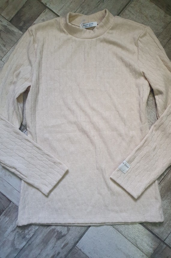 Warp Zone felső kötött csavart mintás-bézs