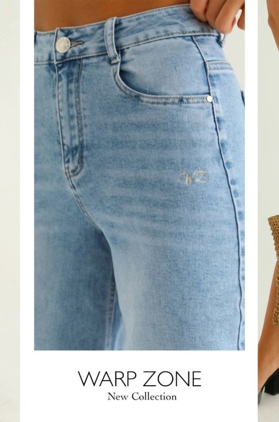 Warp Zone RÉLIA Hímzett Farmernadrág