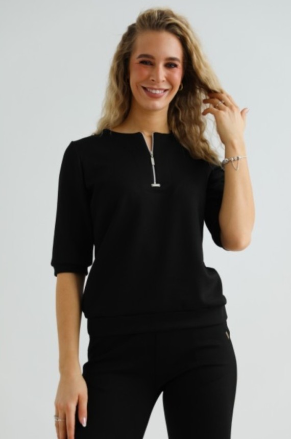 Warp Zone Zip felső-fekete