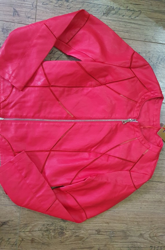 Missq Párizs műbőr dzseki piros ( pici hibás -50%)